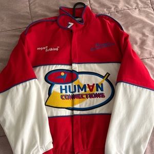 Zara racing red bomber jacket